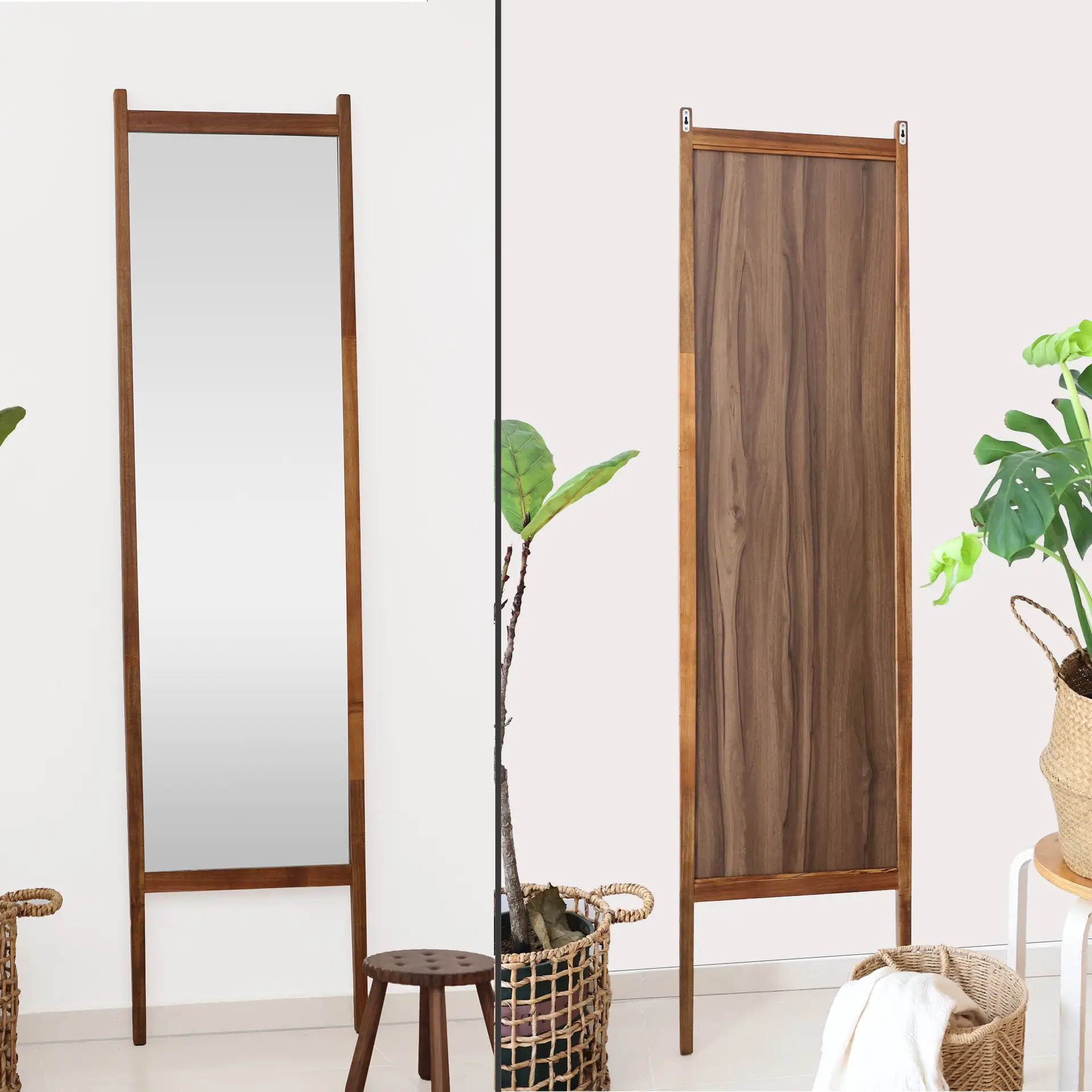 Ganzkörperspiegel SW050 (Packung, 1-St), Erstklassiger massiver Holzrahmen